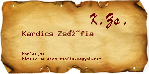 Kardics Zsófia névjegykártya
