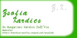 zsofia kardics business card